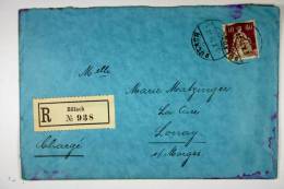 Switserland: Registered Cover 1926 Bülach -> Lonay , Chargé, Wax Sealed - Cartas & Documentos