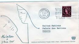 Grande-Bretagne: 1960 Très Belle Fdc "année Mondiale Du Réfugié" Très Belle Illustration De Jean Cocteau - Refugiados