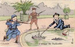 Illustrateur Satyrique Politique Chemouin  L'attaque Des Dardanelles - Satiriques