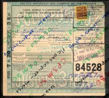 Colis Postaux Bulletin Expédition 7.20fr 3kg Timbre 2.40fr N° 84528 (cachet Gare SNCF NORD PARIS-LONGCHAMP Guichet A) - Storia Postale