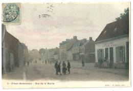 Cpa:80 VILLERS BRETONNEUX (ar. Amiens) Rue De La Mairie (Café Du Coin Animé)1906 - Villers Bretonneux