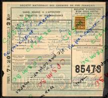 Colis Postaux Bulletin Expédition 7.20fr 3kg Timbre 2.40fr N° 85473 (cachet Gare SNCF ARCACHON MIDI) Retour Panier Vide - Lettres & Documents