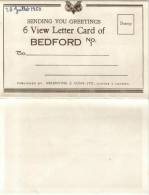 CARTE LETTRE N°1 - 6 VUES FORMAT CPSM BEDFORD (Angleterre-Bedfordshire) - - Bedford