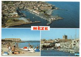 34 - Mèze (capitale Du Bassin De Thau) - Vue Aérienne - La Plage - Le Port - Mèze