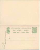 Entier Postal 5c Vert Avec Réponse Payée. Neuf Superbe. Lion Couronne Armoirie - Interi Postali