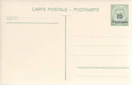 Entier Postal 15c Vert Avec Surcharge 20 Centimes. Neuf Superbe. Lion Couronne Armoirie - Entiers Postaux