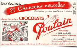 Buvard - Chocolats Poulain - 21 Chansons Nouvelles - Cacao