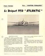 Fiche Technique, Le BREGUET 1150 "ATLANTIC " Aviation Française 1961 - Supplément N° 11 "Aviation Et Astronautique (2914 - Aviation
