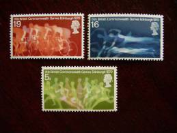 GB 1970 NINTH BRITISH COMMONWEALTH GAMES Issue 15th.July  MNH Full Set Three Stamps To 1s9d. - Unused Stamps