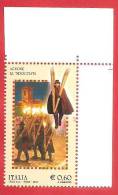 ITALIA REPUBBLICA NUOVO MNH ANGOLO - 2012 - Folclore Italiano - Agnone, La ´ndocciata - € 0,60 - S. ---- - 2011-20: Mint/hinged