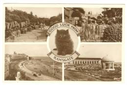 G1447 Good Luck From Ramsgate - Westcliff Cline - Waterfall - St. Lawrence Bandstand - Old Mini Card / Non Viaggiata - Ramsgate