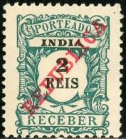 INDIA PORTOGHESE, COLONIA PORTOGHESE, PORTUGUESE COLONY, SEGNATASSE, 1911, NUOVO (MLH*), Scott J12 - Portugees-Indië