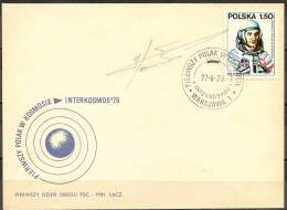 Space. Poland 1978. Intercosmosprogramme. Michel 2563 FDC. Signed By Cosmonaut M.Hermazewski. - Europe