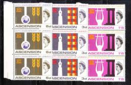 Ascension 1967 UNESCO Anniversary Issue Omnibus Blk Of 3 MNH - Ascension