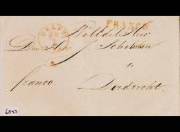 VOORLOPER BRIEFOMSLAG Uit 1843 Van DELFT Naar DORDRECHT  (6843) - ...-1852 Préphilatélie