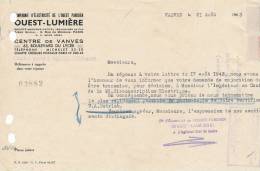 Compagnie Electricité Ouest-Lumière, Vanves (Août 1943) : Lettre, Demande De Majoration à Transmettre L'Ingénieur Chef - Electricité & Gaz