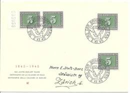 1945 Tag Der Briefmarke Bern Mit 4 Mal 5 Rp. PAX Marke - Storia Postale