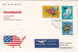 ZURICH  /  JAMAICA  - Cover _ Lettera   _  SWISSAIR - First Flight Covers