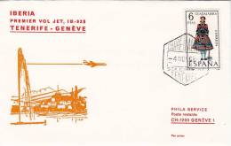 TENERIFE  /  GENEVE  -  Cover _ Lettera   _  SCANDINAVIAN AIRLINES - Briefe U. Dokumente