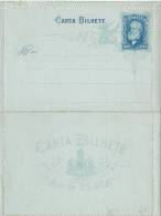Entier Postal Carte Lettre 100 Reis Bleu  Neuf Superbe - Ganzsachen