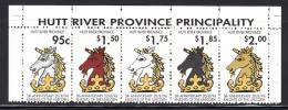 Hutt River Province(Australia) 1994 5th Anniversary Knight Of The Unicorn Strip MNH - Werbemarken, Vignetten