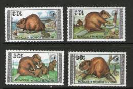 MONGOLIE 1989 CASTORS YVERT N°1632/35  NEUF MNH** - Roedores