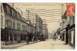 Carte Postale Ancienne Gennevilliers - Rue Saint Denis Prise Rue Amélie - Hôtel Restaurant - Gennevilliers