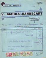 Jemappes - 1933 - V. Mahieu-Hannecart - Tous Les Imprimés - Druck & Papierwaren