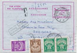 409/20 -  Entier AEROGRAMME Bruxelles 1961 Vers BELGRADE - RARE Taxé 4 Timbres-Taxe Yougoslavie - Luchtpostbladen