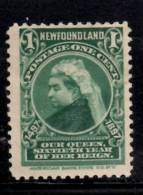 Newfoundland 1897 1 Cent Queen Victoria Issue #61 MH - 1865-1902