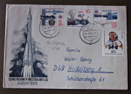 DDR Brief Satz Weltraumflug UDSSR - DDR 1978 Gel. Leipzig - Heidelberg. - Covers & Documents