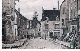 CHATEAUVILLAIN - LA RUE LASNET - BELLE CARTE - SEPIA - ANIMEE ABVEC COMMERCES ET ATTELAGE A DROITE -  TOP !!! - Chateauvillain