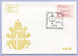 Brief FDC ATM Automatenmarken Belgien RELIFIL Bruxelles 1985 (532) - Otros & Sin Clasificación