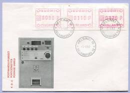 Brief FDC ATM Automatenmarken SUOMI FINLAND 1982 (537) - Machine Labels [ATM]