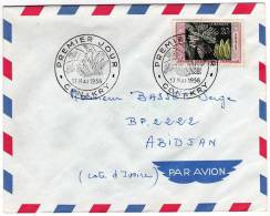 A.O.F: 1958 Lettre Voyagée De Conakry Vers Abidjan Timbre Et Cachet 1er Jour "la Banane" - Storia Postale