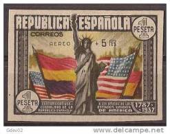 ES765s-L1565TBSC.Spain Espagne  CONSTITUCION USA AEREO 1938 (Ed 765s**)sin Charnela LUJO SIN DENTAR - Otros & Sin Clasificación