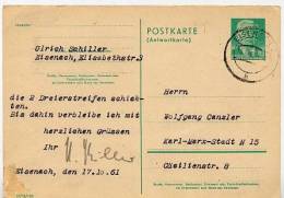 DDR P70 IA Antwort-Postkarte DV III/18/185  Eisenach 1961 Kat. 18,00 € - Cartes Postales - Oblitérées