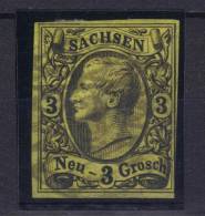 VER2296 - SASSONIA 1855 , 3 N. Giallo N. 10 . Buon Esemplare - Saxony