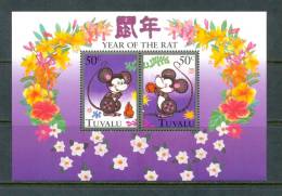 1996 TUVALU YEAR OF THE RAT SOUVENIR SHEET MICHEL: B56 MNH ** - Astrology