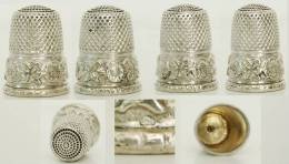 Dé Argent Massif Couture Brodeuse Fleur Tournesol - Thimbles