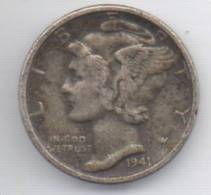 STATI UNITI 1 DIME 1941 AG - 1916-1945: Mercury