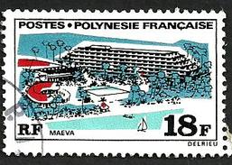 POLYNESIE FRANCAISE MAISON DU TOURISME HOTEL 18 FR STAMP ISSUED 1970's SG107 USED CV£6 READ DESCRIPTION!! - Usati