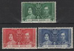 Great Britain Former Colony Hong Kong Jubilee Of King George & Queen Elisabeth 1937 MH * - Ungebraucht