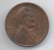 STATI UNITI 1 CENT 1957 - 1909-1958: Lincoln, Wheat Ears Reverse