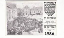 Ecommoy - Le Marché , étude De Coiffes / Marché à L'ancienne Et Fête Au Village Les 11 Et 12 Octobre 1986 - Ecommoy