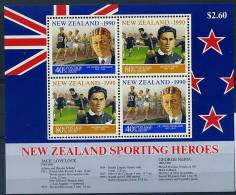 Nelle Zélande ** Bloc N° 76 - Sportifs Néo-zélandais Célèbres (course, Rugby) - - Unused Stamps