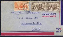 AOF: Cover 1953 To Tampa USA, Stirp Of 2. Mixed Stamps - Covers & Documents