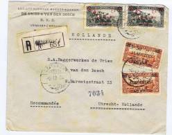 Alaouites: Registered Cover Sent From Lattaquie To Utrecht - Holland 1930 Mixed Stamps RRR - Brieven En Documenten