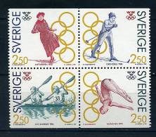 Suède** N° 1662 à 1665 Formant Bloc - Médailles D'or Aux J.O. (patinage, Ski, Canoë, Plongeon) - - Neufs