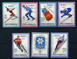 (CL 98 B) Roumanie ** N° 2329 à 2335 - J.O. De Grenoble (triathlon, Bobsleigh, Ski, Hockey, Saut) - - Unused Stamps